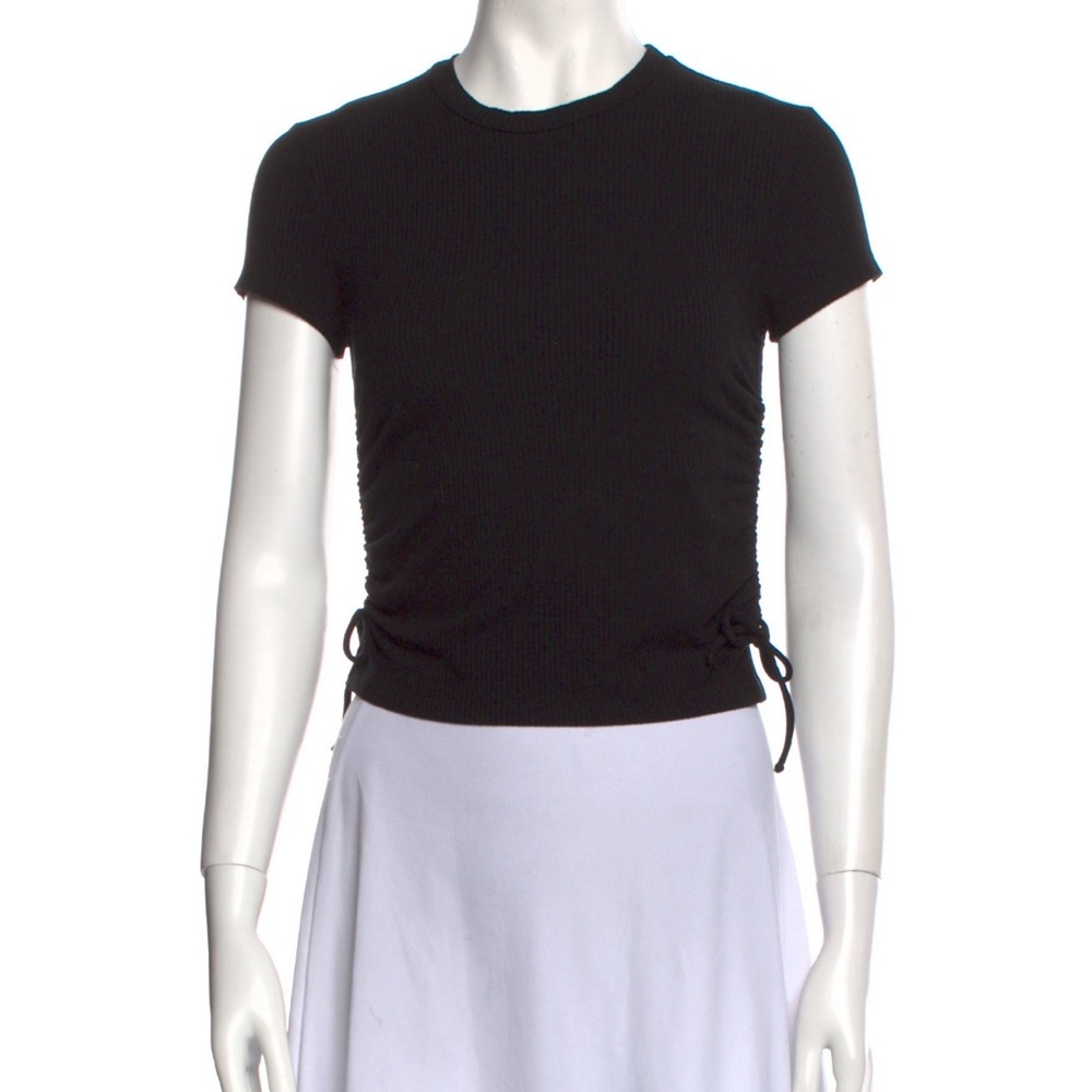 Reformation ribbed black top XS with side cinch